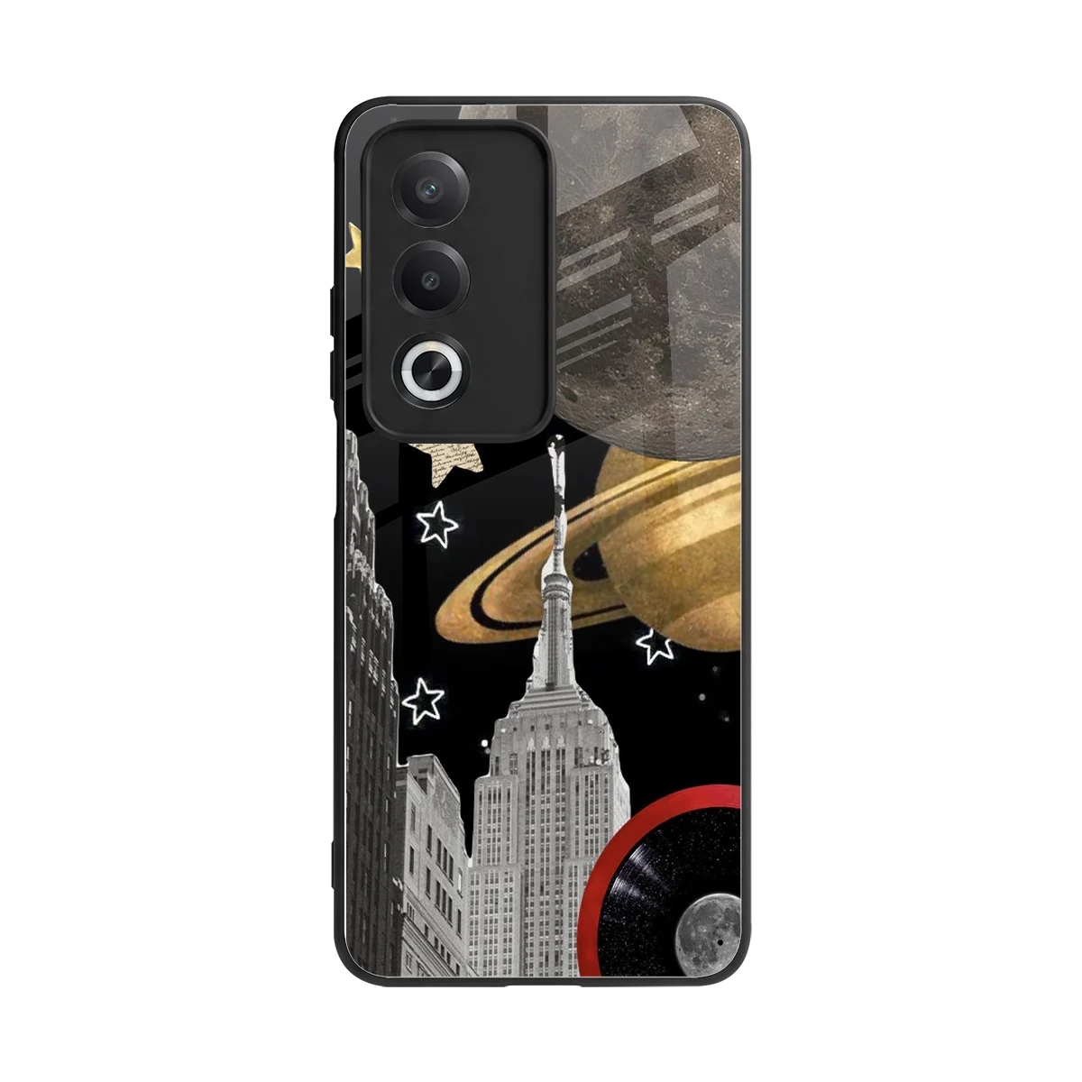 City Cosmos back phone cover | glass case for oppo a3 pro
