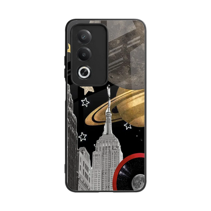 City Cosmos back phone cover | glass case for oppo a3 pro