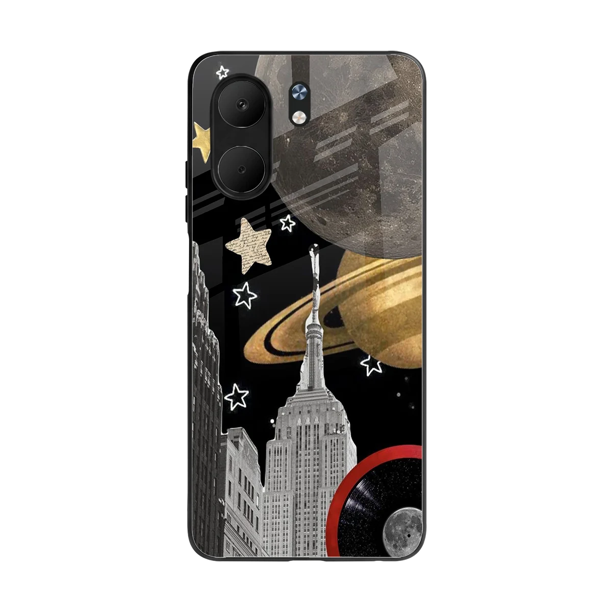 City Cosmos back phone cover | glass case for oppo a5x 5g