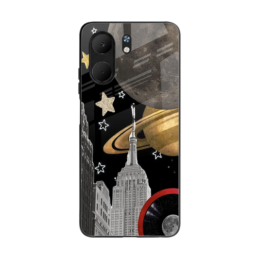 City Cosmos back phone cover | glass case for oppo a5x 5g