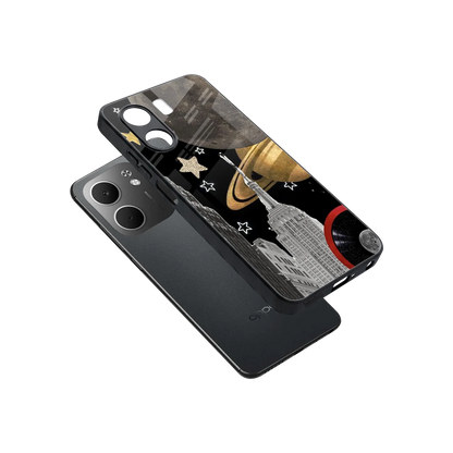 City Cosmos sleek oppo a5x 5g cover with tempered glass back and TPU edges
