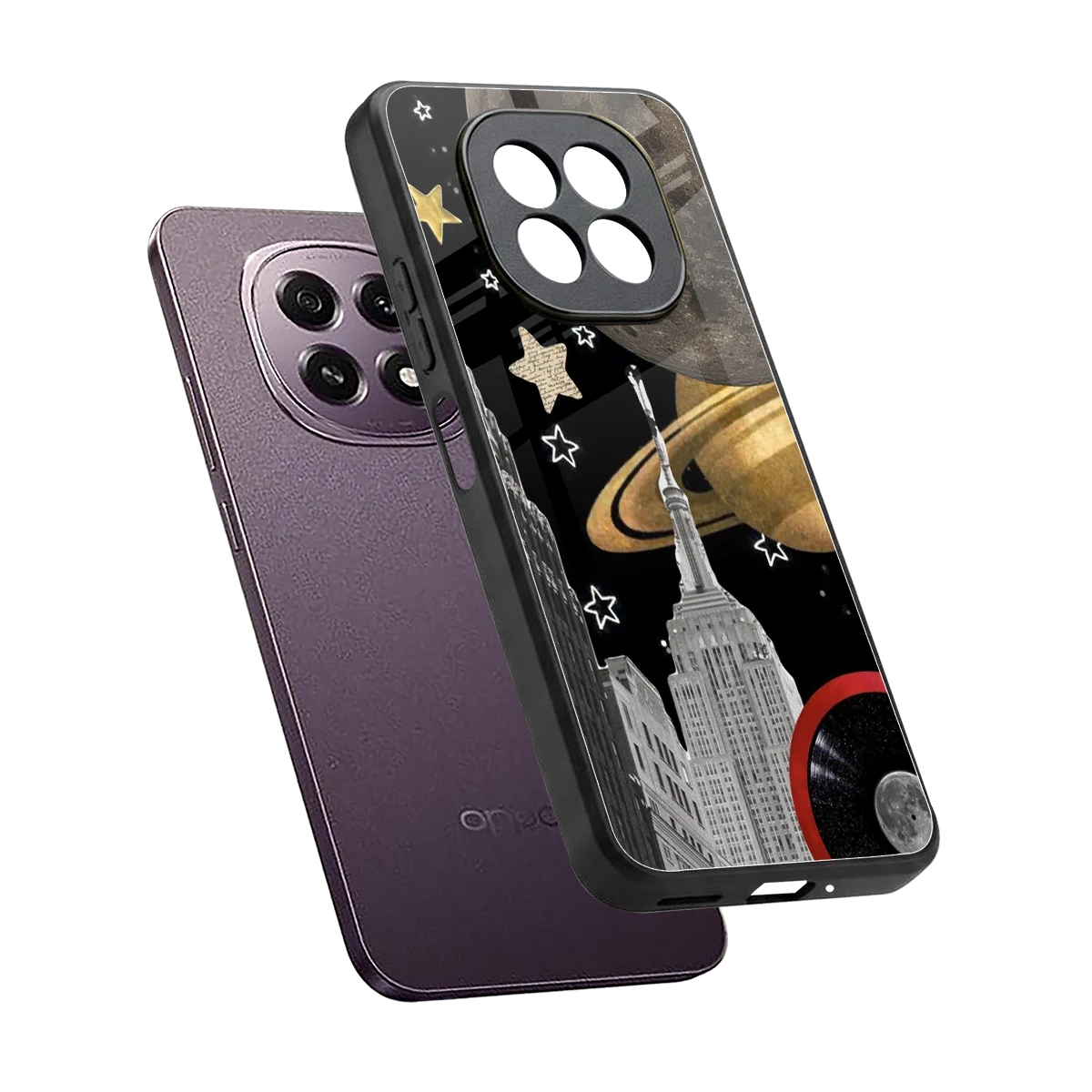 City Cosmos sleek oppo f29 5g cover with tempered glass back and TPU edges