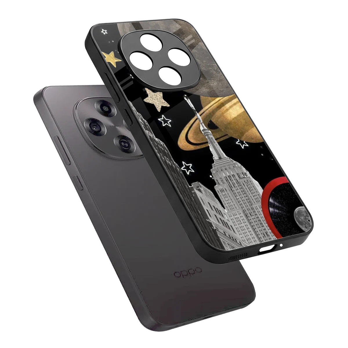 City Cosmos sleek oppo f31 pro 5g cover with tempered glass back and TPU edges