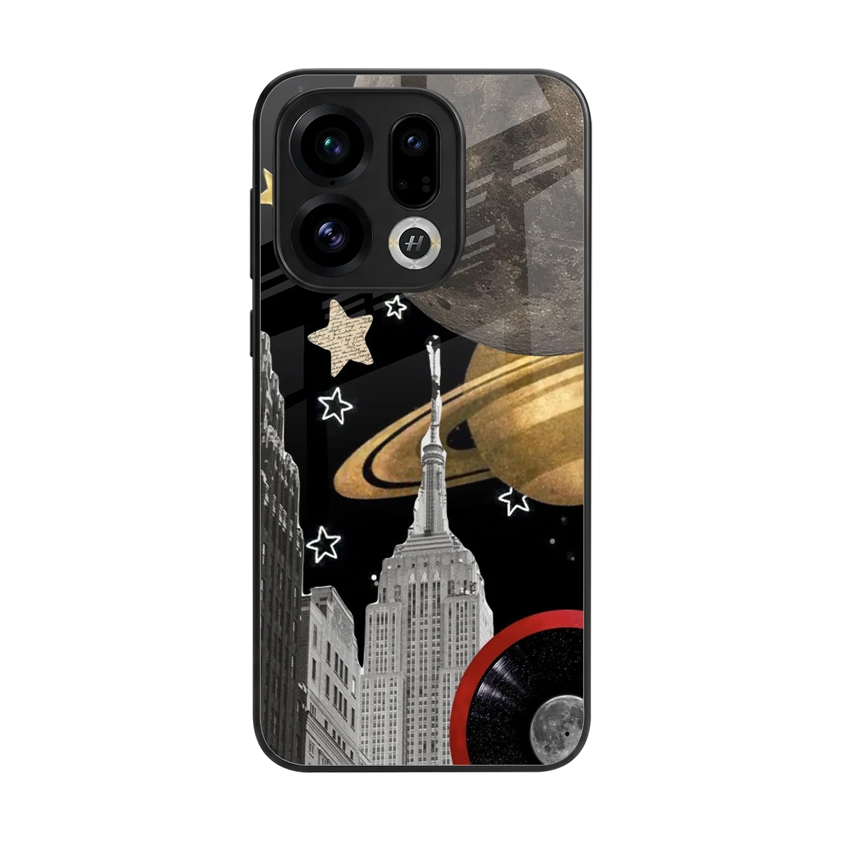 City Cosmos back phone cover | glass case for oppo find x9