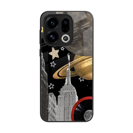 City Cosmos back phone cover | glass case for oppo find x9