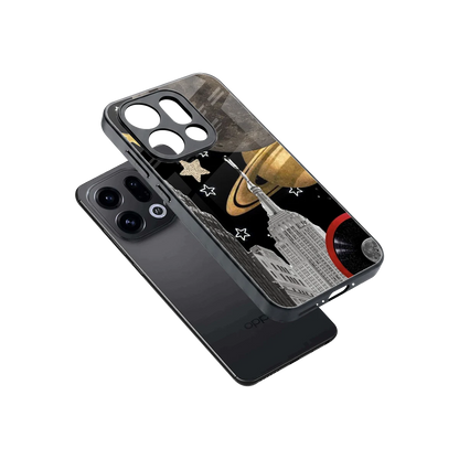 City Cosmos sleek oppo find x9 cover with tempered glass back and TPU edges