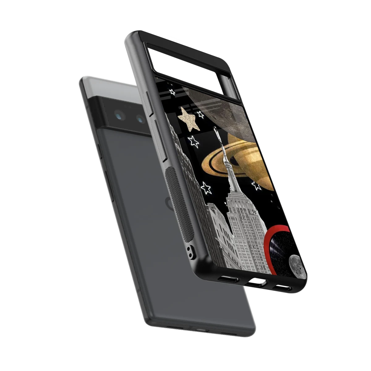 City Cosmos sleek google pixel 6 pro cover with tempered glass back and TPU edges
