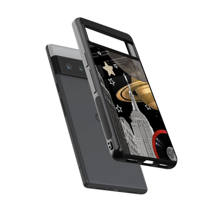 City Cosmos sleek google pixel 6 pro cover with tempered glass back and TPU edges