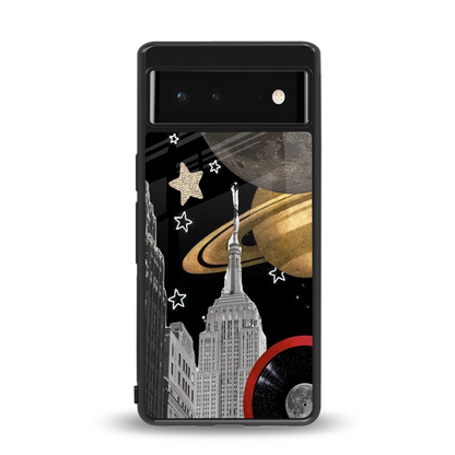 City Cosmos back phone cover | glass case for google pixel 6a