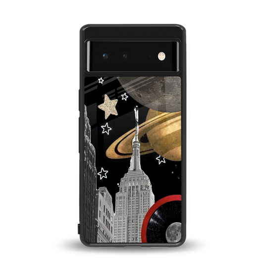 City Cosmos back phone cover | glass case for google pixel 6a
