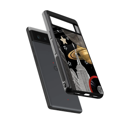 City Cosmos sleek google pixel 6a cover with tempered glass back and TPU edges