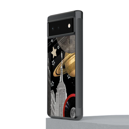 City Cosmos stylish phone case for google pixel 6a | glossy glass and slim fit