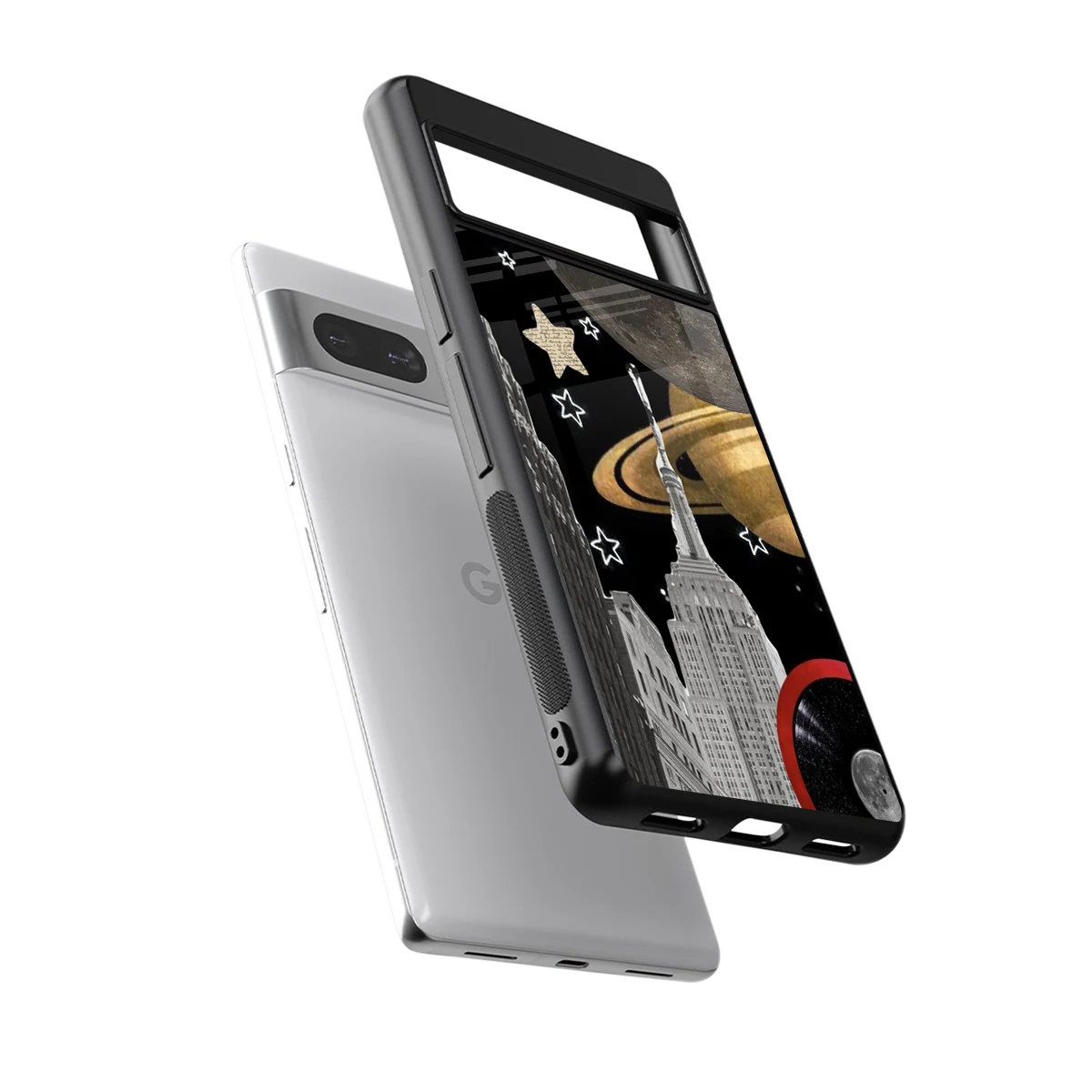 City Cosmos sleek google pixel 7 cover with tempered glass back and TPU edges