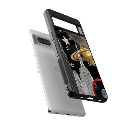 City Cosmos sleek google pixel 7 cover with tempered glass back and TPU edges