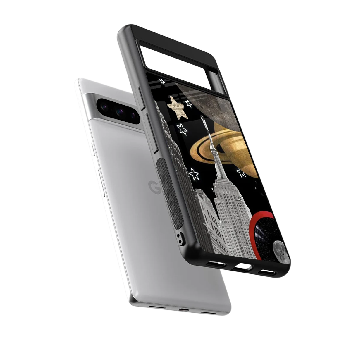 City Cosmos sleek google pixel 8 pro cover with tempered glass back and TPU edges