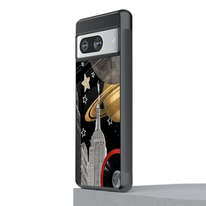 City Cosmos stylish phone case for google pixel 8 | glossy glass and slim fit