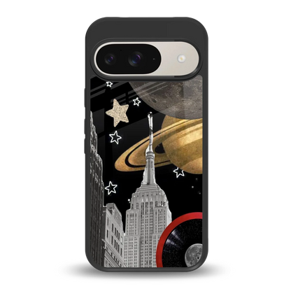 City Cosmos back phone cover | glass case for google pixel 9