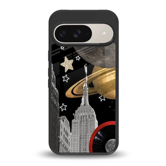 City Cosmos back phone cover | glass case for google pixel 9