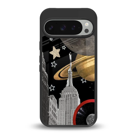 City Cosmos back phone cover | glass case for google pixel 9 pro