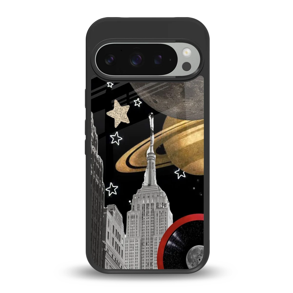 City Cosmos back phone cover | glass case for google pixel 9 pro xl