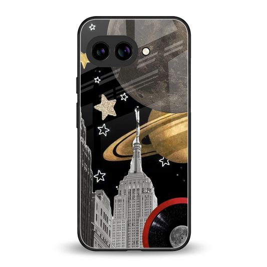 City Cosmos back phone cover | glass case for google pixel 9a