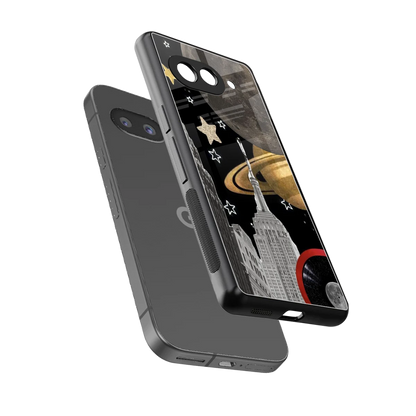 City Cosmos sleek google pixel 9a cover with tempered glass back and TPU edges