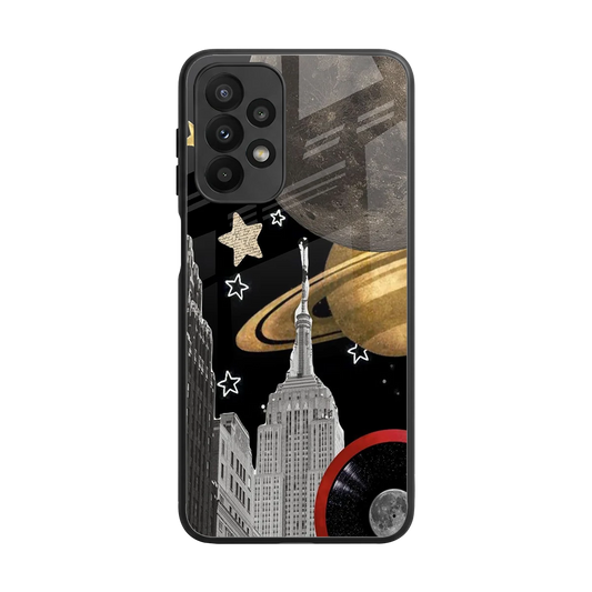City Cosmos back phone cover | glass case for samsung galaxy a23