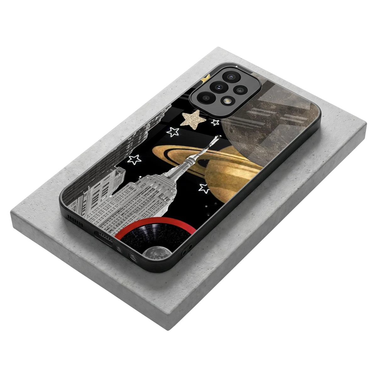 City Cosmos stylish phone case for samsung galaxy a23 | glossy glass and slim fit