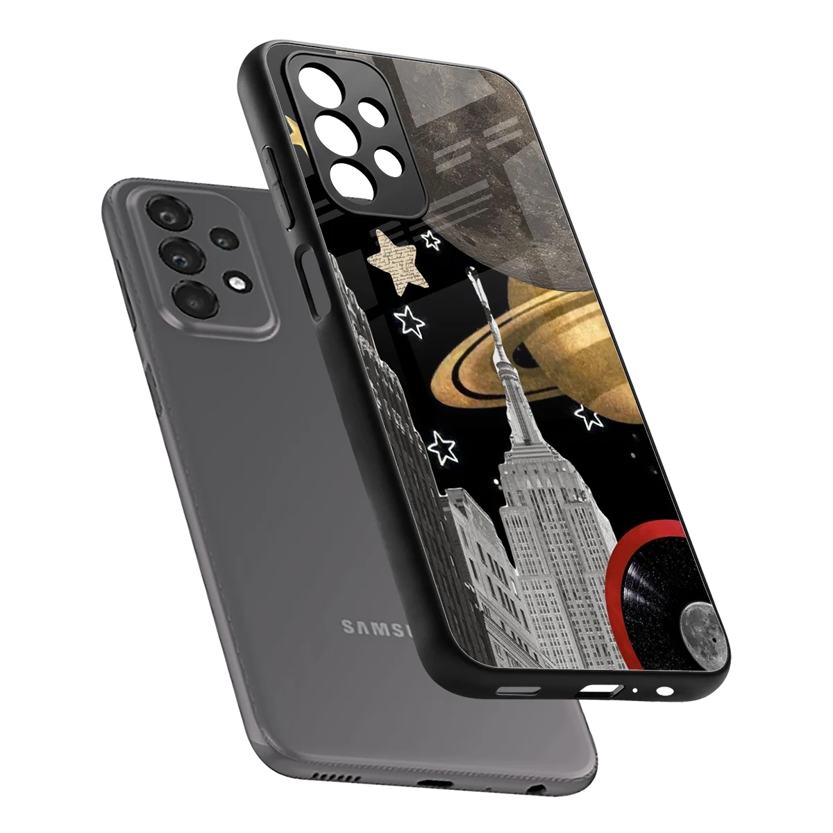City Cosmos sleek samsung galaxy a23 cover with tempered glass back and TPU edges