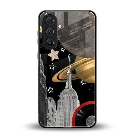 City Cosmos back phone cover | glass case for samsung galaxy m35 5g