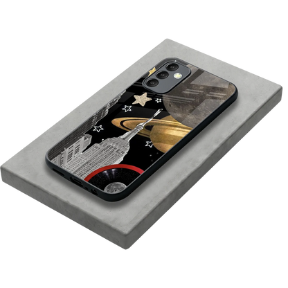 City Cosmos stylish phone case for samsung galaxy m14 5g | glossy glass and slim fit