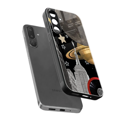 City Cosmos sleek samsung galaxy m56 5g cover with tempered glass back and TPU edges