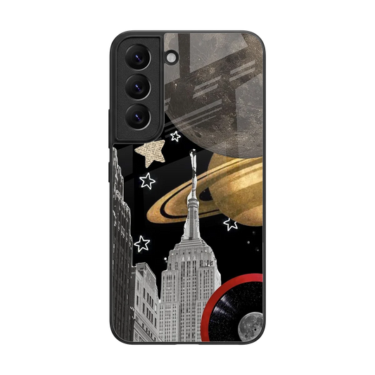 City Cosmos back phone cover | glass case for samsung galaxy s22