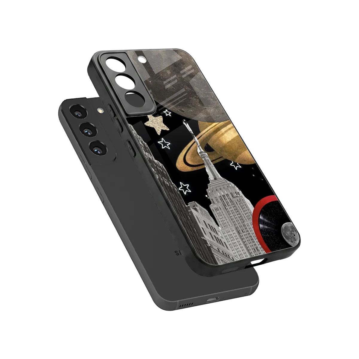 City Cosmos sleek samsung galaxy s22 cover with tempered glass back and TPU edges