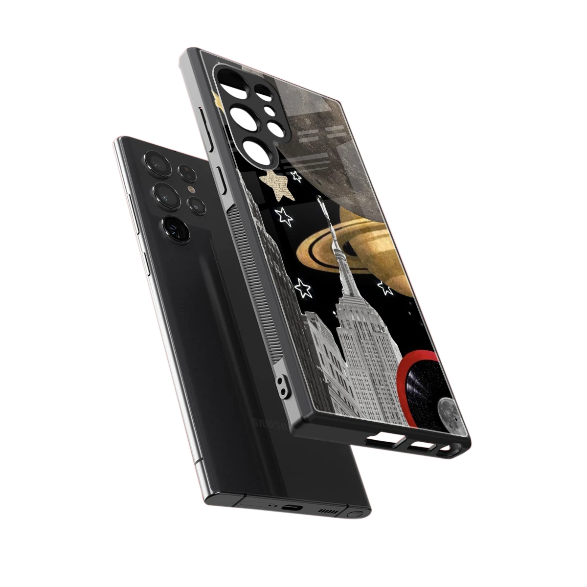 City Cosmos sleek samsung galaxy s23 ultra cover with tempered glass back and TPU edges