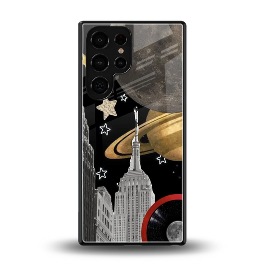 City Cosmos back phone cover | glass case for samsung galaxy s25 ultra