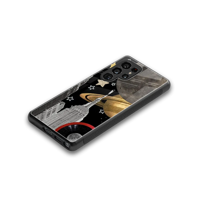 City Cosmos stylish phone case for samsung galaxy s25 ultra | glossy glass and slim fit