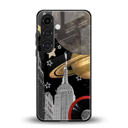 City Cosmos back phone cover | glass case for samsung galaxy s24 plus