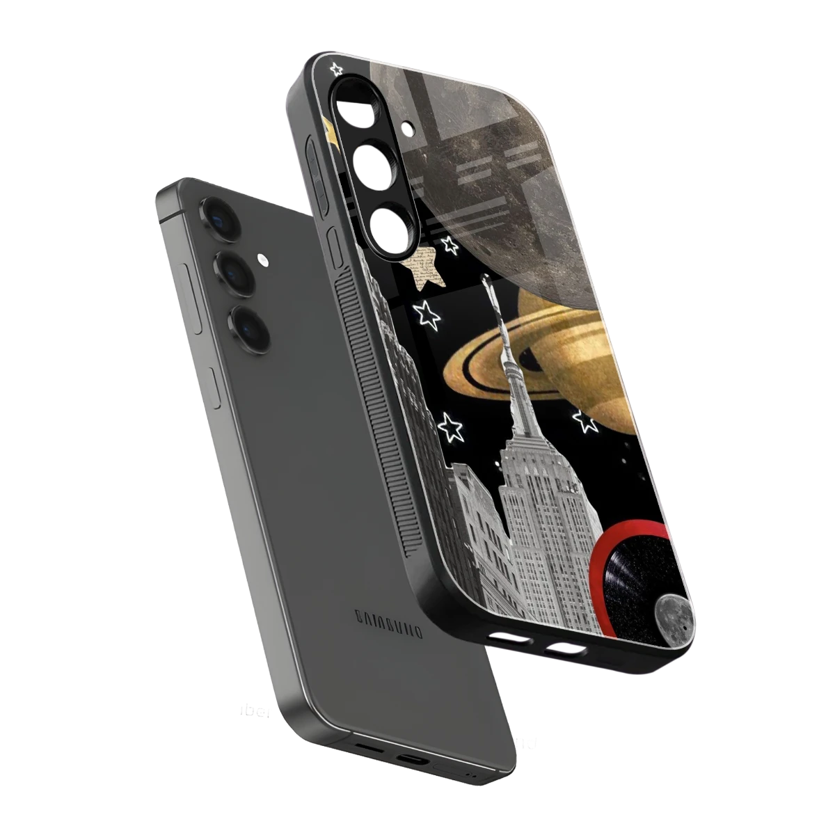 City Cosmos sleek samsung galaxy s25 plus cover with tempered glass back and TPU edges