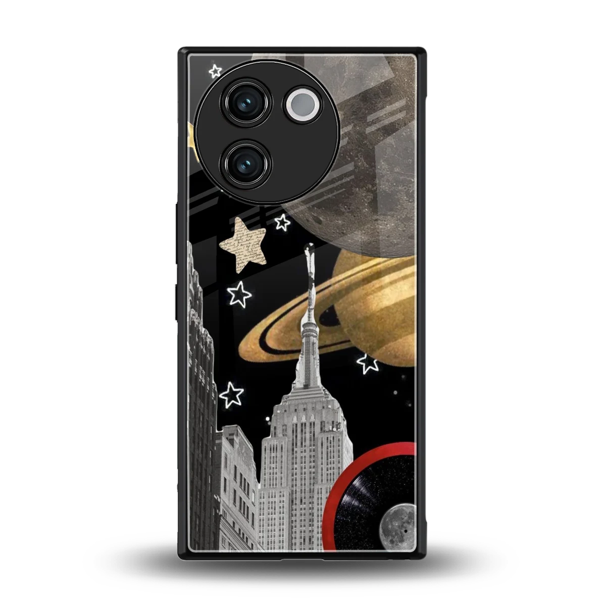 City Cosmos back phone cover | glass case for vivo v30e