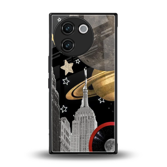 City Cosmos back phone cover | glass case for vivo v30e