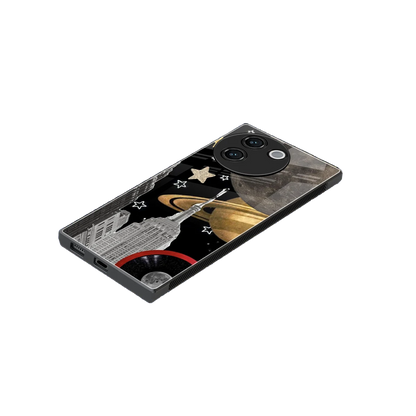 City Cosmos stylish phone case for vivo v30e | glossy glass and slim fit