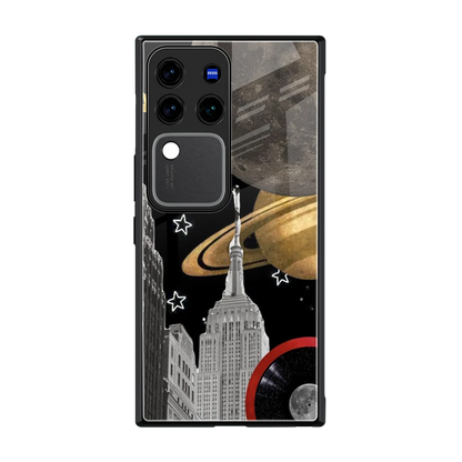 City Cosmos back phone cover | glass case forvivo v30 pro