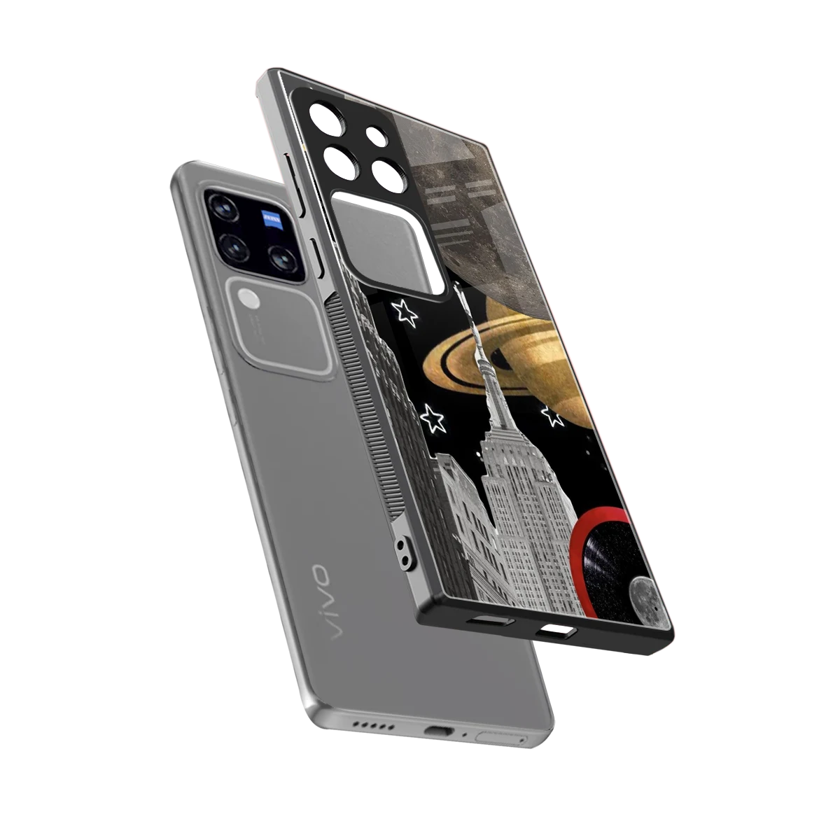 City Cosmos sleekvivo v30 pro cover with tempered glass back and TPU edges