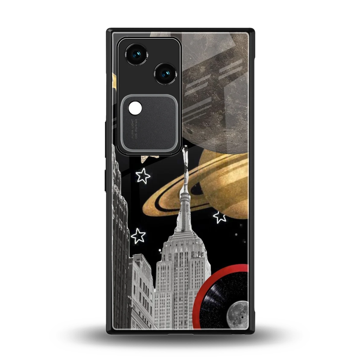 City Cosmos back phone cover | glass case for vivo v30