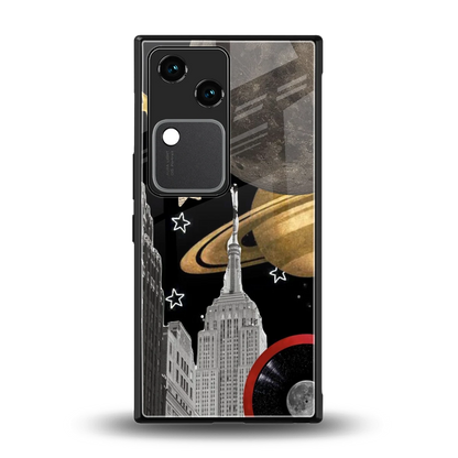 City Cosmos back phone cover | glass case for vivo v30