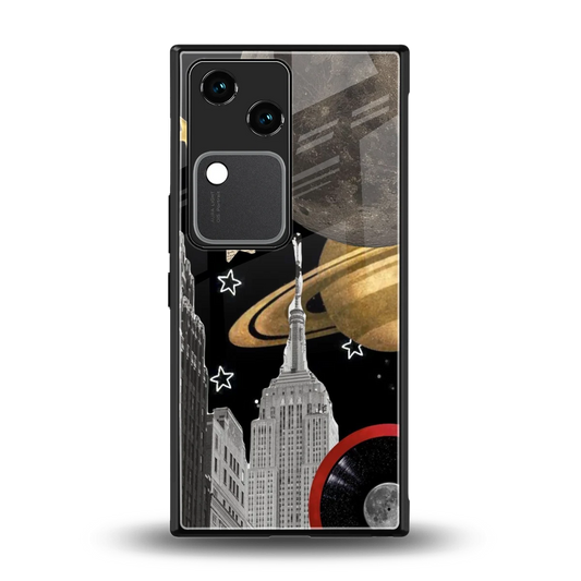 City Cosmos back phone cover | glass case for vivo v30