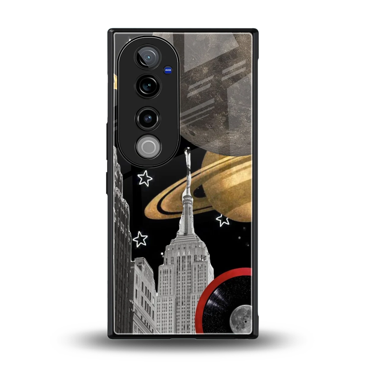 City Cosmos back phone cover | glass case for vivo v40 pro