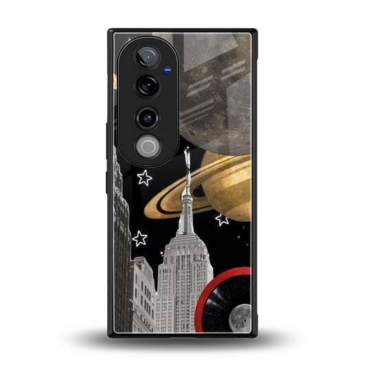 City Cosmos back phone cover | glass case for vivo v40 pro