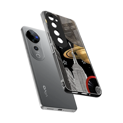 City Cosmos sleek vivo v40 pro cover with tempered glass back and TPU edges